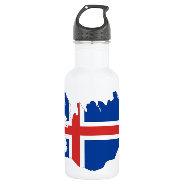 Botella De Agua Bandera de país de Islandia (Anverso)