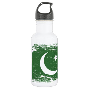 Botella De Agua Bandera de Paquistán del Grunge