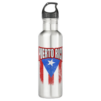 Botella De Agua Bandera de Puerto Rico Resiste