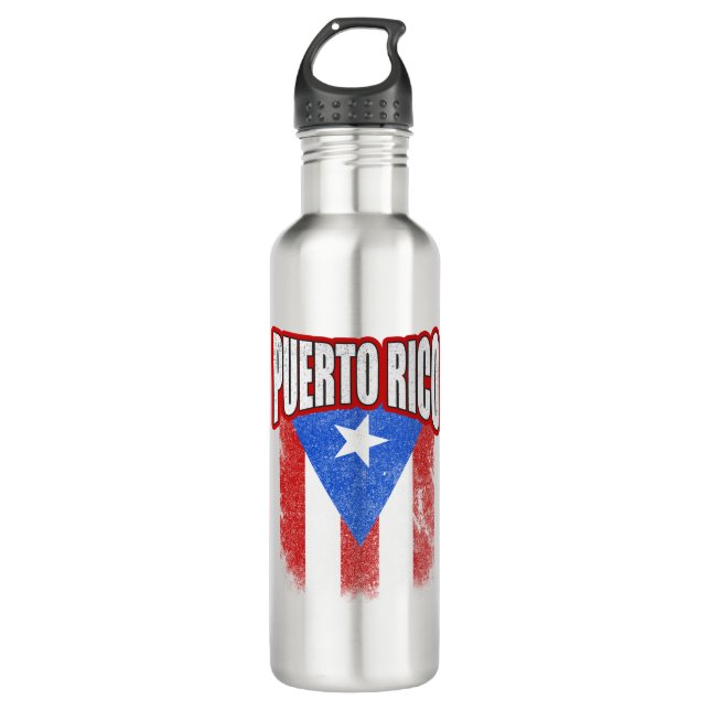 Botella De Agua Bandera de Puerto Rico Resiste (Anverso)