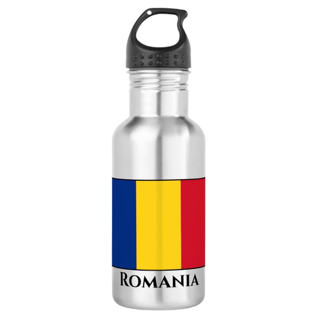 Botella De Agua Bandera de Rumania (rumana) (Anverso)