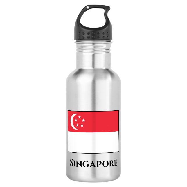 Botella De Agua Bandera de Singapur (Anverso)