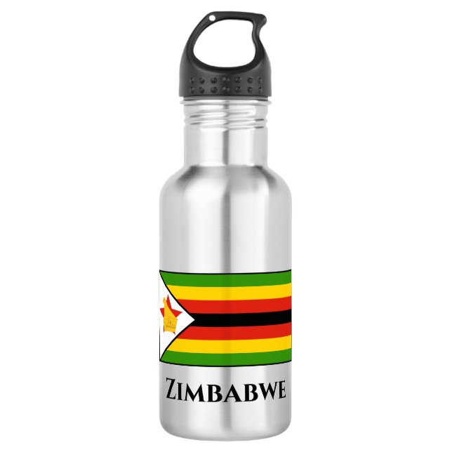 Botella De Agua Bandera de Zimbabue (Anverso)