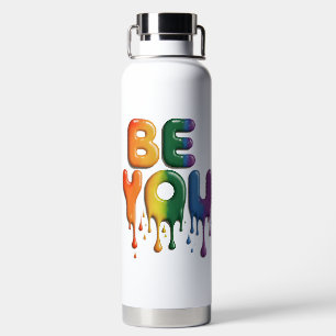 Botella De Agua Bandera del arcoiris del orgullo gay, sean ustedes