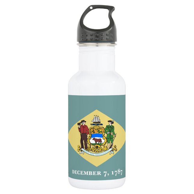 Botella De Agua Bandera del estado de Delaware (Anverso)