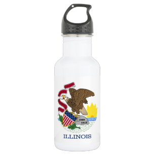 Botella De Agua Bandera del estado de Illinois