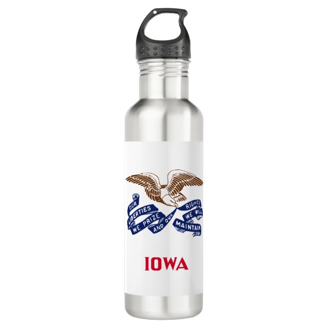 Botella De Agua Bandera del Estado de Iowa (Anverso)