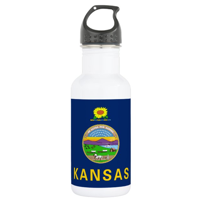 Botella De Agua Bandera del estado de Kansas (Anverso)