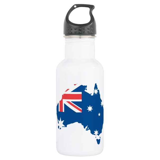 Botella De Agua Bandera del mapa de Australia - (Anverso)