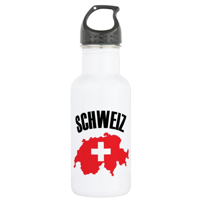 Botella De Agua Bandera del mapa de Suiza de Schweiz (Anverso)