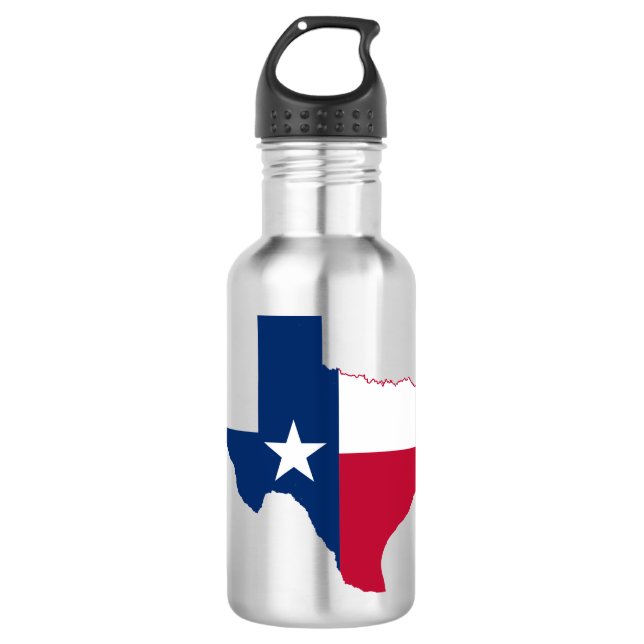 Botella De Agua bandera del mapa de Texas (Anverso)