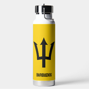 Botella De Agua Bandera del Monograma personalizado de Barbados