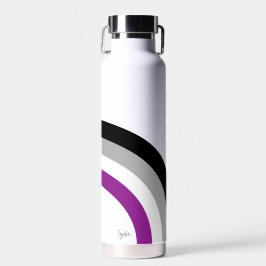 Botella De Agua Bandera del orgullo asexual arcoiris personalizada