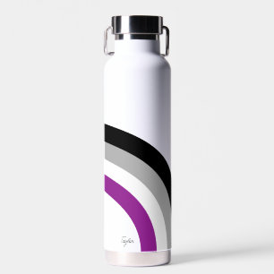 Botella De Agua Bandera del orgullo asexual arcoiris personalizada