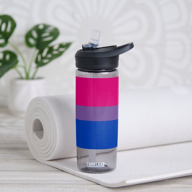 Botella De Agua Bandera del Orgullo Bisexual de SlipperyJoe lavand (Yoga)