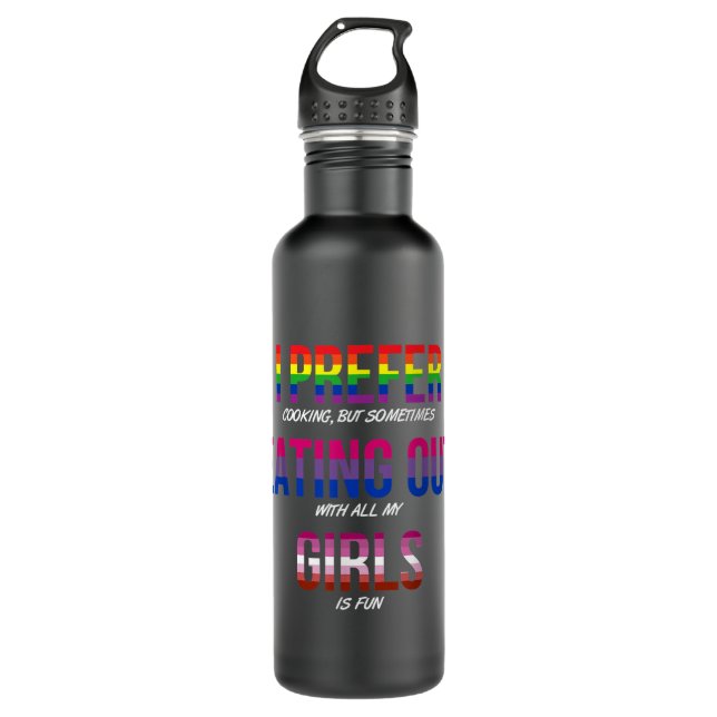 Botella De Agua Bandera del Orgullo Lesbiano Gay Bisexual LGBTQ Gr (Anverso)