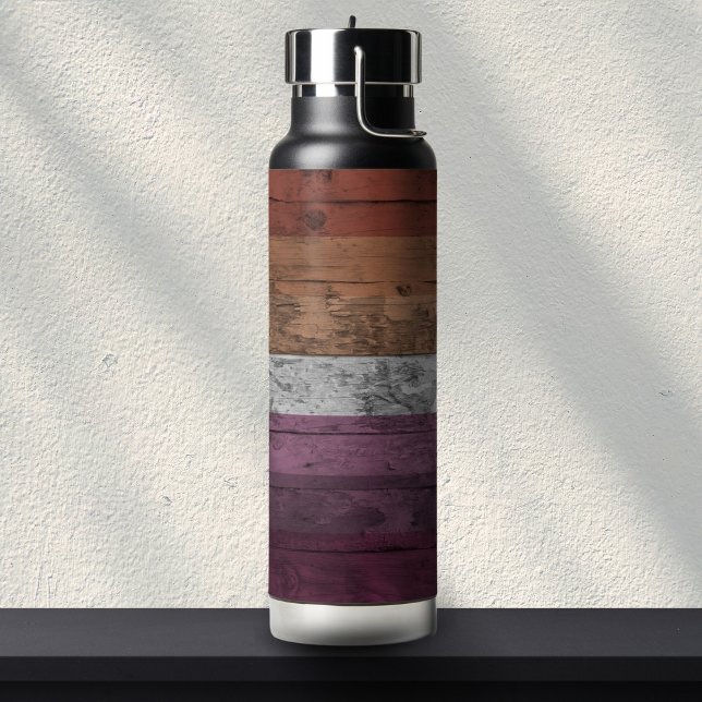 Botella De Agua Bandera del Orgullo Lesbiano sutil de grano de mad (Subido por el creador)