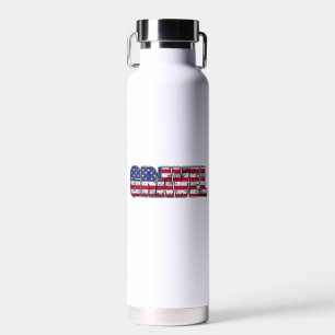 Botella De Agua Bandera estadounidense de ciclismo de grava