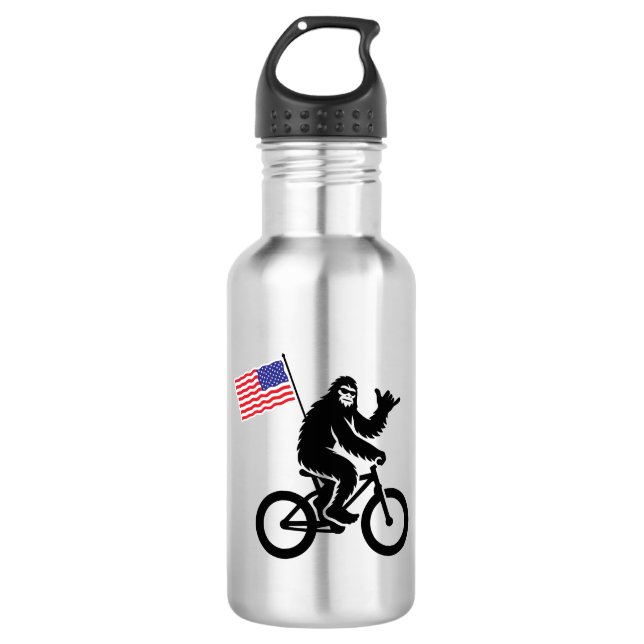 Botella De Agua Bandera estadounidense para ciclismo de pie (Anverso)
