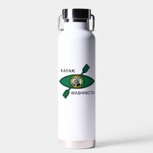 Botella De Agua Bandera estatal de Kayak Washington