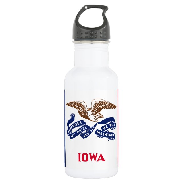 Botella De Agua Bandera Estatal Iowa (Anverso)