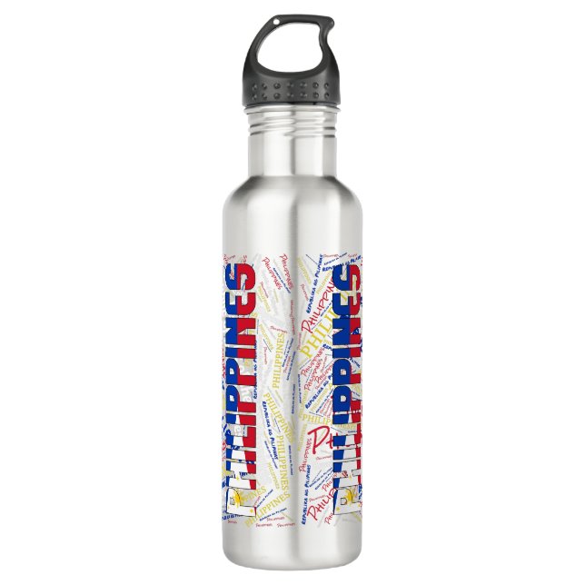 Botella De Agua Bandera filipina espléndida patriótica (Anverso)