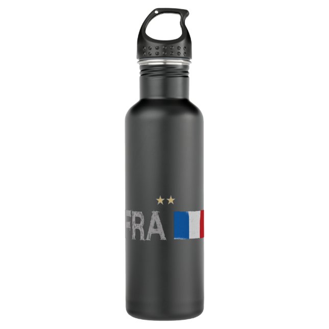 Botella De Agua Bandera francesa de la camiseta de hinchas de fútb (Anverso)