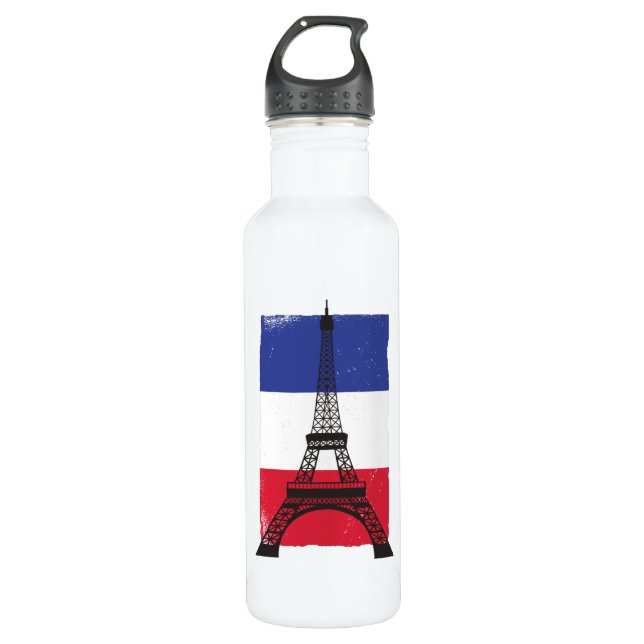 Botella De Agua Bandera francesa de París (Anverso)