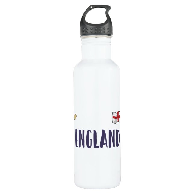 Botella De Agua Bandera inglesa del hincha de fútbol de Inglaterra (Anverso)