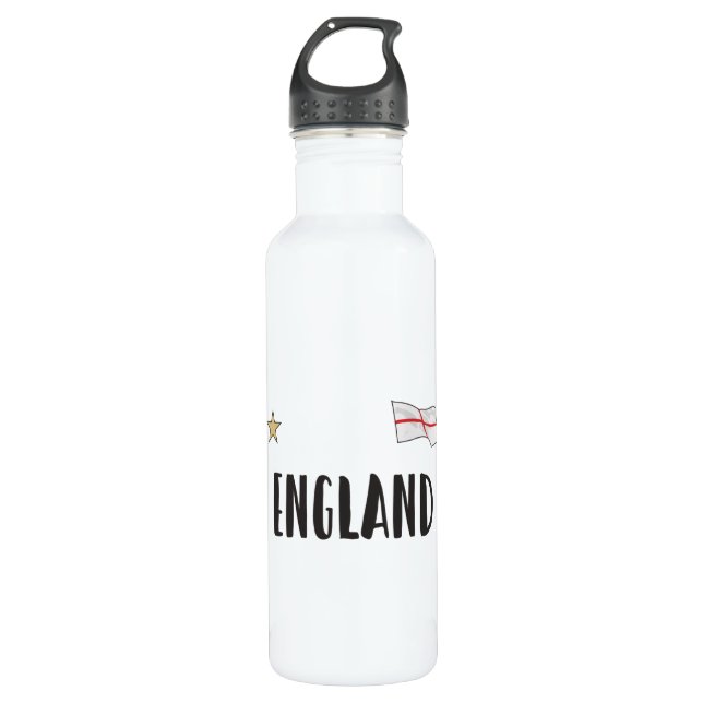 Botella De Agua Bandera inglesa del hincha de fútbol de Inglaterra (Anverso)