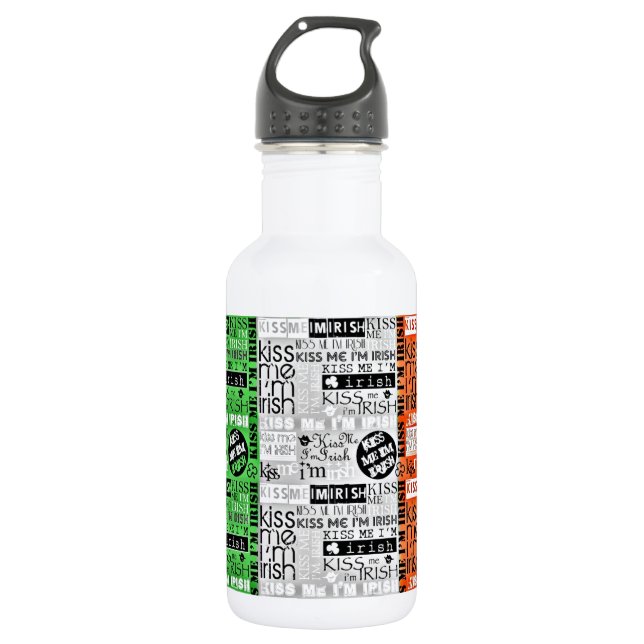Botella De Agua Bandera irlandesa Besarme (Anverso)