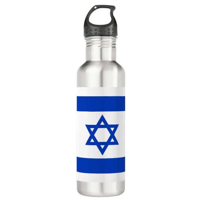 Botella De Agua Bandera israelí moderna patriótica (Anverso)