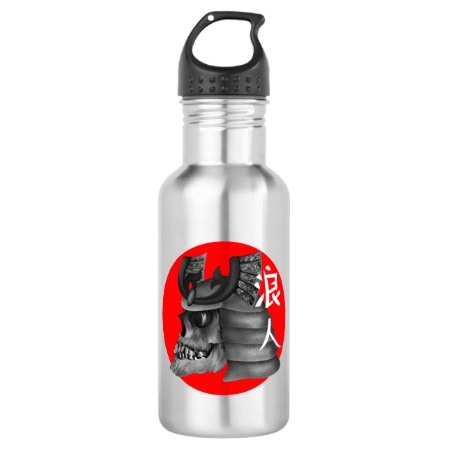 Botella De Agua Bandera japonesa Ronin Samurai (Anverso)