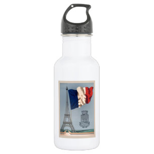 Botella De Agua Bandera nacional francesa y Torre Eiffel