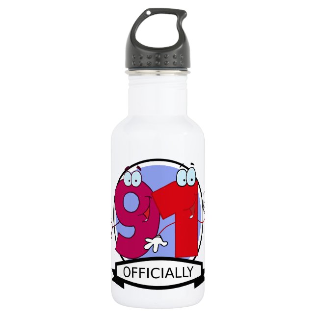 Botella De Agua Bandera oficial de cumpleaños 91 (Anverso)