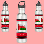 Botella De Agua Bandera Omán personalizada de vuelta a la escuela<br><div class="desc">Bandera Omán personalizada de vuelta a la escuela botella de agua de acero inoxidable. Personalizar con tu nombre para una moda de aspecto jovial.</div>