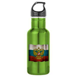 Botella De Agua Bandera ondeando de Rusia