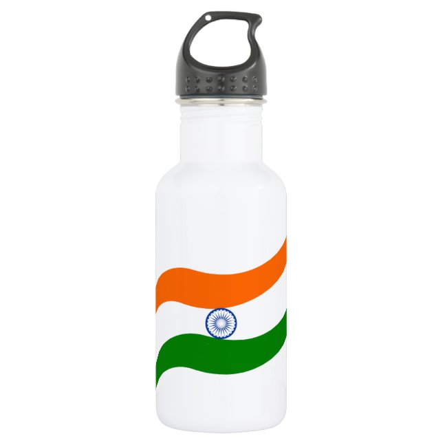 Botella De Agua Bandera ondulada india (Anverso)