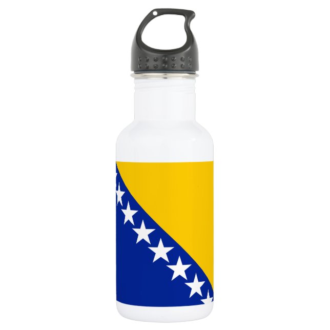 Botella De Agua Bandera patriótica de Bosnia y Herzegovina (Anverso)
