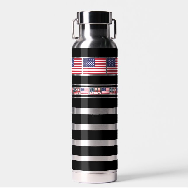 Botella De Agua Bandera Patriótica de los Estados Unidos (Delantero)
