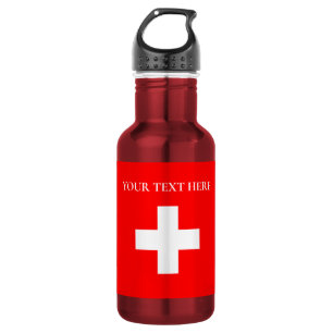 Botella De Agua Bandera personalizada de Suiza Schweiz Suiza Europ