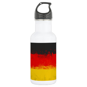Botella De Agua Bandera pintada de la mancha de Grunge
