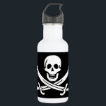 Botella De Agua Bandera Pirata Calavera Espadas Cruzadas<br><div class="desc">Bandera pirata calavera y espadas cruzadas Jolly Roger. La bandera está asociada con John Rackham,  comúnmente conocido como Calico Jack.</div>