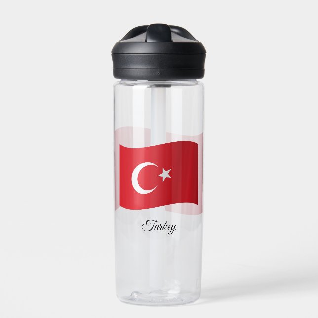 Botella De Agua Bandera turca, Turquía patriótica (Delante)