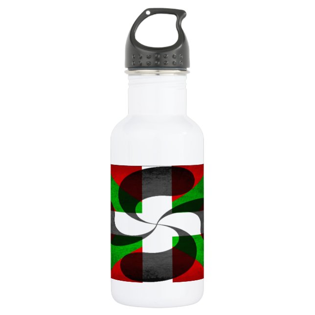 Botella De Agua Bandera y cruz vascas (Anverso)