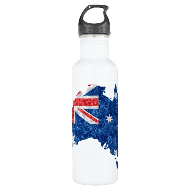 Botella De Agua Bandera y mapa de Australia (Anverso)
