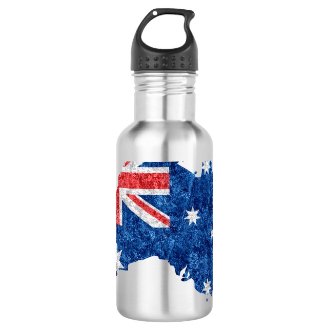 Botella De Agua Bandera y mapa de Australia (Anverso)