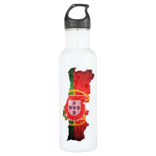 Botella De Agua Bandera y mapa de Portugal (Anverso)