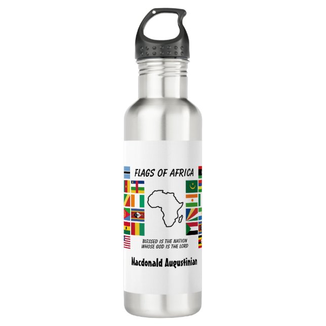 Botella De Agua BANDERAS personalizadas de AFRICA White (Anverso)