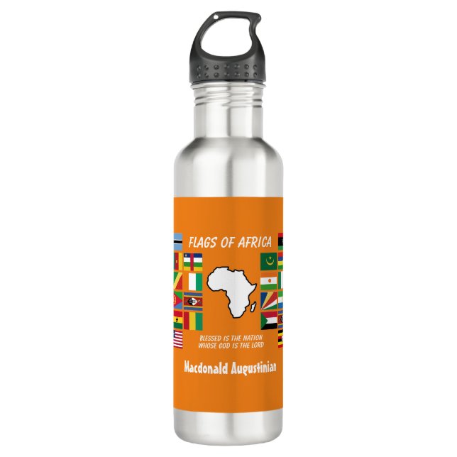 Botella De Agua BANDERAS personalizadas del Naranja de ÁFRICA (Anverso)